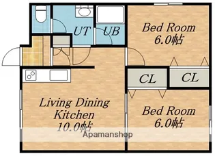 マンションリヴァーサイド【102号室】の間取り