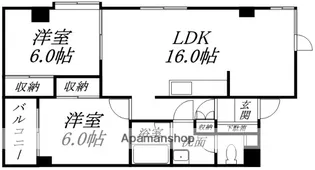 マンションリヴァーサイド【4階】の間取り