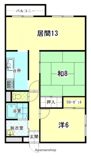 ロクゴーリーブル梁川【101号室】の間取り