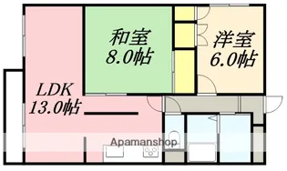 ロクゴーリーブル梁川【201号室】の間取り