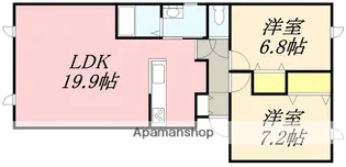 プレザント七飯Ⅱ【201号室】の間取り