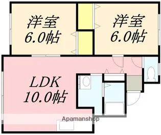 コーポサイトウD棟【3号室】の間取り