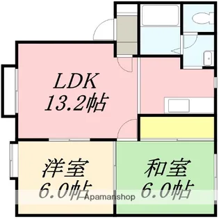 サンガーデン江差C【101号室】の間取り