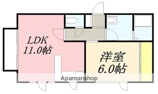 TIME中島Ⅱ【201号室】の間取り