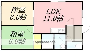 コーポ函館Ⅲ【202号室】の間取り