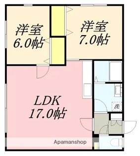 チェリー桔梗【202号室】の間取り