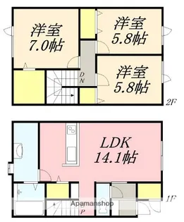 S−PACE Ⅱ【B号室】の間取り