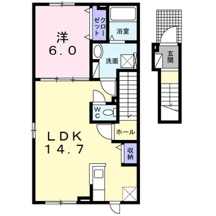 ラ・メール・ブルーⅡ【2階】の間取り