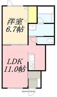 プレミール柏木【101号室】の間取り