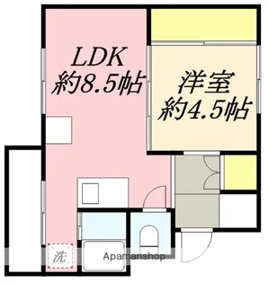 VILLAGE HOUSE函館1号棟(ビレッジハウス函館1号棟)【3階】の間取り