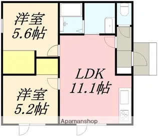 函館山麓ストーリー【レッド(号室】の間取り