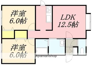 ベルメゾンB【B号室】の間取り