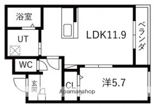 インフィニティ松陰【4階】の間取り