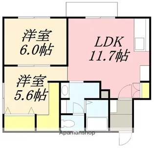 コーポ城【102号室】の間取り