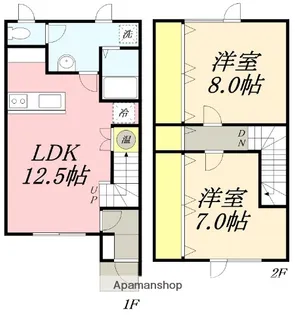 テラスハウス山下Ⅱ【2-3号室】の間取り