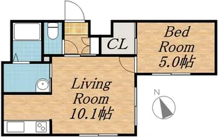 ラリマール【102号室】の間取り