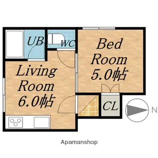 栄通クラブハイツ【2階】の間取り