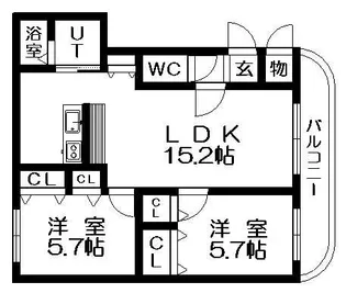 PRESEA北郷【303号室】の間取り