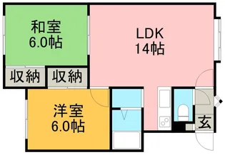 ロイヤルシティ久保田【105号室】の間取り