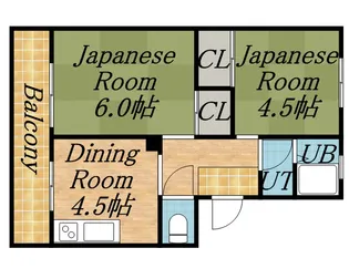朝日ハイツ1号棟【304号室】の間取り