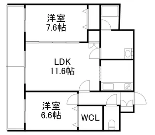 カーサ・フェリーチェ【3階】の間取り