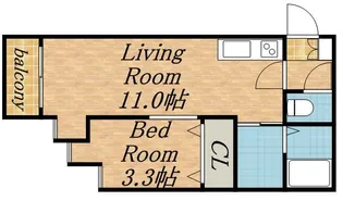 ビアンエステート美園【205号室】の間取り