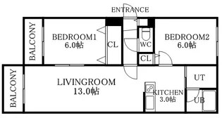 サントアリオデ平和通【1階】の間取り