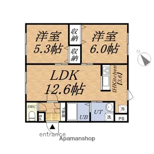 ラフィナート本通【1階】の間取り