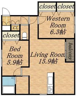 プレザンファミーユ【303号室号室】の間取り