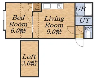 スカイブルーK【00102号室】の間取り