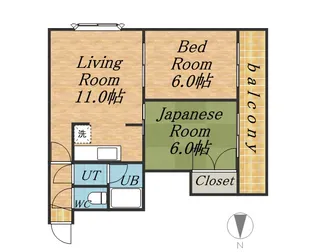 テラスハウス南郷21【4階】の間取り