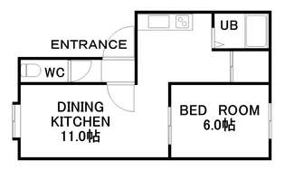 エスポワール北郷【201号室】の間取り