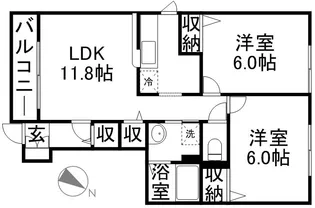 LEAF PLAZAⅡ【1階】の間取り