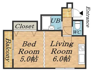 テラ本通11南【4階】の間取り