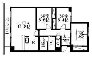 クリオパレス青葉 壱番館【301号室】の間取り
