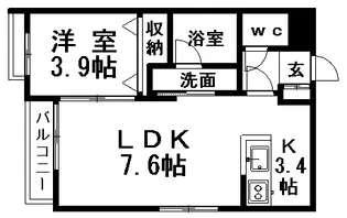 ル・エスト豊平公園【512号室】の間取り