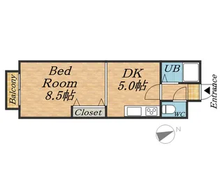 プロミストランド【202号室】の間取り
