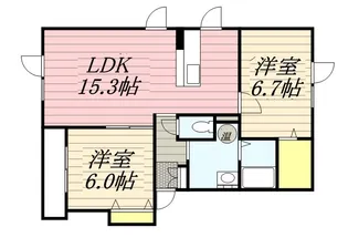 エスポアールB【3階】の間取り