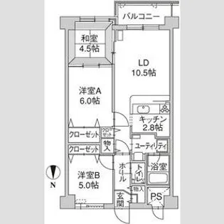 ル・ノール南郷街【2階】の間取り