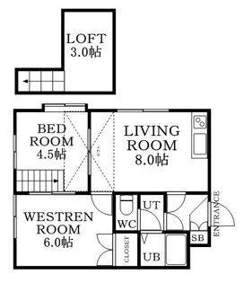 スカイブルーK【00205号室】の間取り