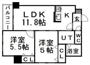 SーFORT東札幌ノルド【8階】の間取り