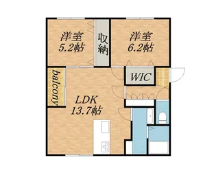 タルト月寒中央【1階】の間取り