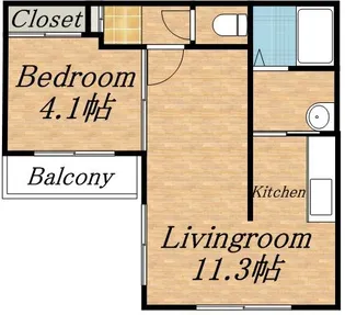 ブランシャール美園【4階】の間取り