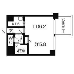 ハウスオブリザ菊水弐番館【601号室】の間取り