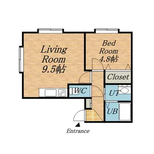 MAJESTIC北郷 壱番館【301P3号室】の間取り