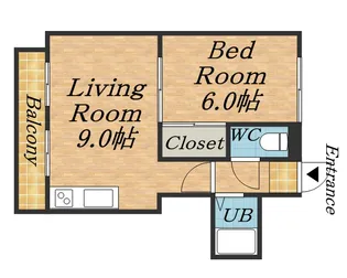 レインボーKAZU【205号室】の間取り