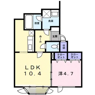 トミーズ米里【1階】の間取り