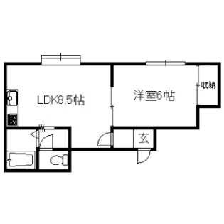 ベルメゾン厚別【206号室】の間取り