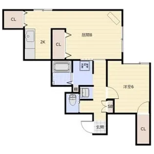 メモリアルアートアラタ【106号室】の間取り