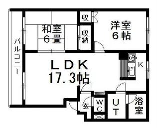 アメニティ東札幌【0101号室】の間取り